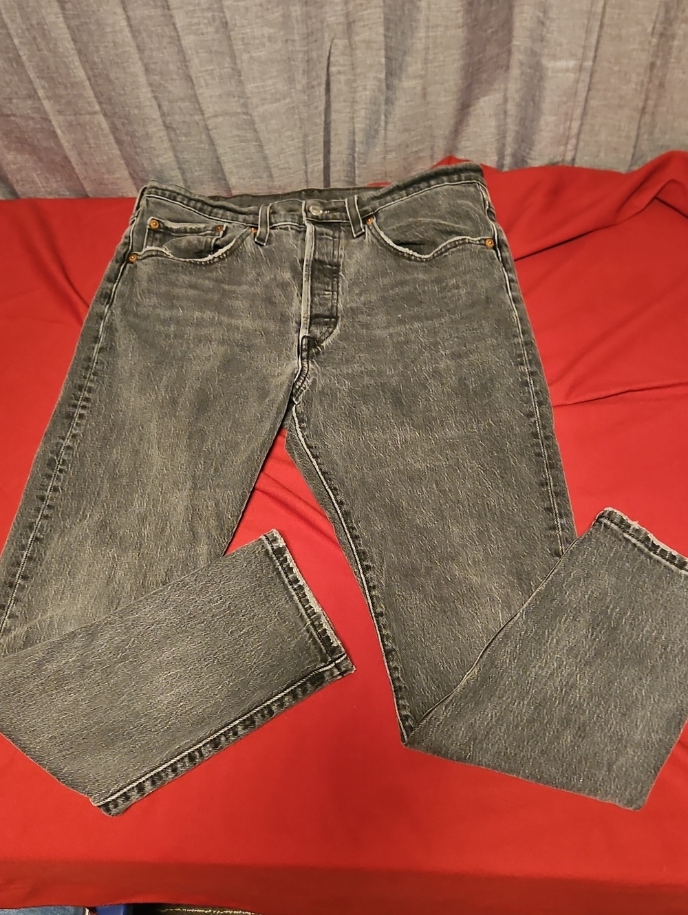 Levi's 501 Button-fly Men's Grey Straight Jeans